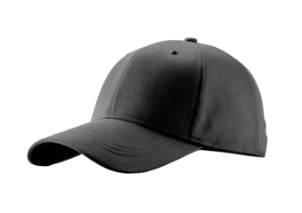 Gray baseball cap angled against a dark background