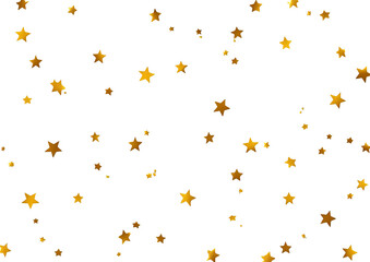 Scattered gold stars fall on a dark, empty background