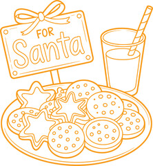 Festive christmas illustration of santa claus enjoying cookies and milk perfect for holiday celebrations and seasonal designs