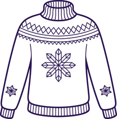 Festive christmas sweater design with traditional holiday motifs and scandinavian inspired patterns