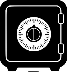 Minimalist vector illustration of a compact safe