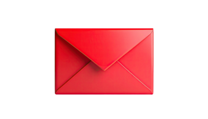 Glossy red envelope, centered on black