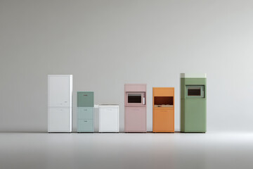 robotic assembly line is designing compact kitchens for capsule apartments showcasing ecofriendly materials