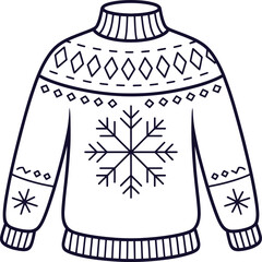 Festive christmas sweater design with traditional holiday motifs and bold colors perfect for seasonal graphics