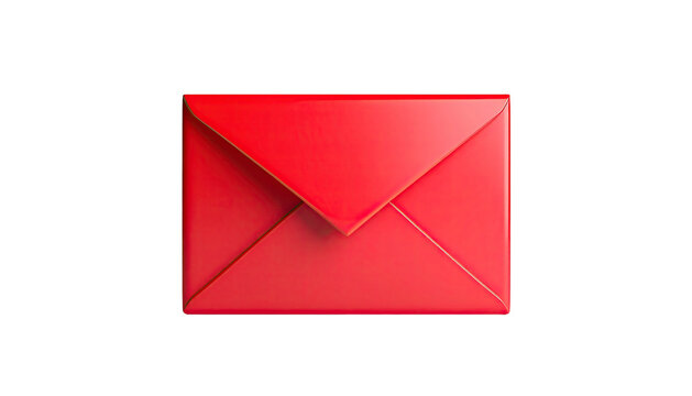 Glossy red envelope, centered on black