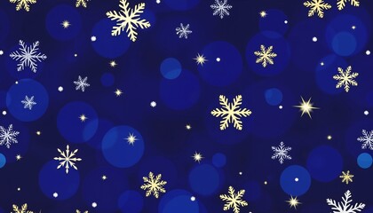 Blue Christmas pattern  with snowflakes and stars for festive design
