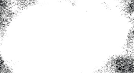 Abstract Speckled Border Frame – Black Dot Texture with White Center for Design and Merch