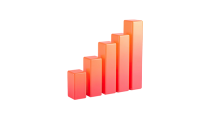 Coral bar graph showing incremental progress on black