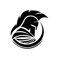 Spartan helmet icon on a white background.