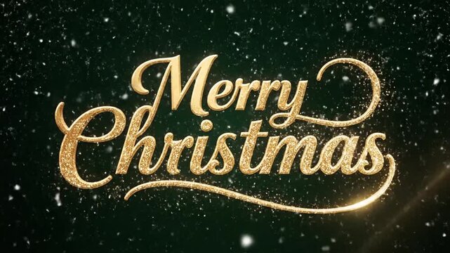Elegant Gold Text Christmas Greeting Sequence with Sparkling Night Sky