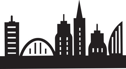 Perth City Skyline Silhouette Vector, City Icon, Logo