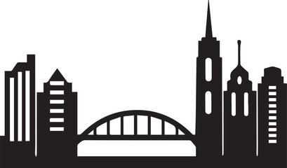 Perth City Skyline Silhouette Vector, City Icon, Logo