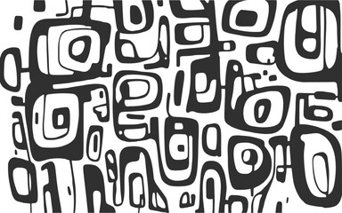 seamless doodle pattern  black and white