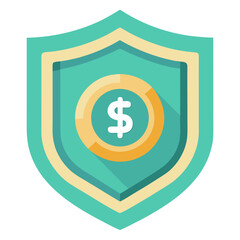 Financial security and protection concept with shield and dollar symbol icon |editable svg