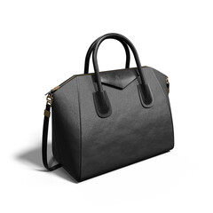 Realistic women's fashion angled view handbag isolated on transparent background