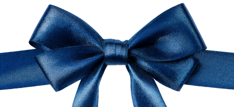 Blue Satin Bow Tie on White Background Elegant Formal Accessory for Men