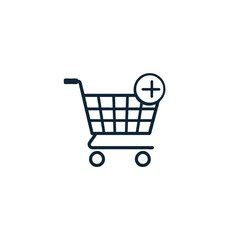 Shopping cart icon vector illustration for online purchase and retail market additional items design