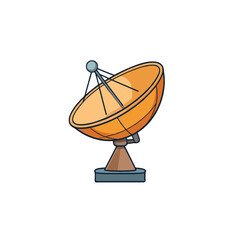 Stylized digital illustration of a satellite dish antenna for communication and broadcast