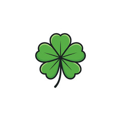 Fototapeta premium Symbolic representation of luck featuring four leaf clover with a captivating minimalist design