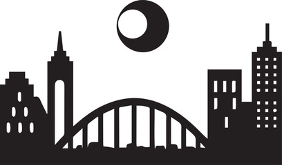 Perth City Skyline Silhouette Vector, City Icon, Logo