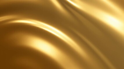 Golden silk fabric ripples with light in a mesmerizing motion background animation - Powered by Adobe