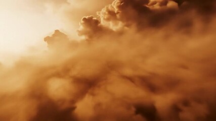 Dramatic clouds swirl in a sepia sky, evoking the power of nature, capturing a stormy and ethereal atmosphere, reminiscent of autumn's transitional weather