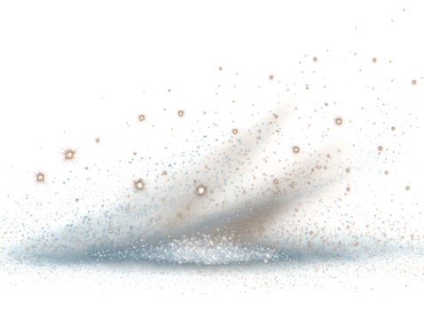 Glittering brilliance explosion of golden dust particles shining and shimmering with sparkling effect isolated on transparent backdrop as festive abstract overlay with long title 200 character