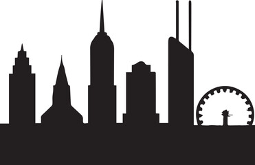 Perth City Skyline Silhouette Vector, City Icon, Logo