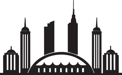 Perth City Skyline Silhouette Vector, City Icon, Logo