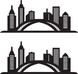 Perth City Skyline Silhouette Vector, City Icon, Logo
