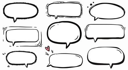 Speech Bubbles Set Vector Collection of Various Shaped Text Message Dialog Boxes for Graphic Design