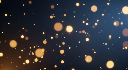 Obraz premium Golden bokeh lights on a dark background