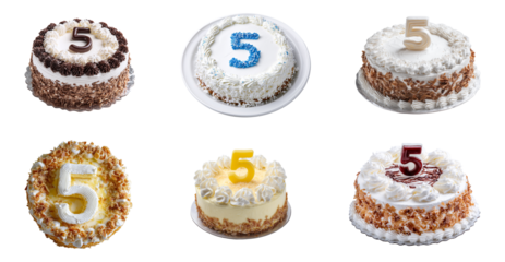 5 year celebration birthday cake set