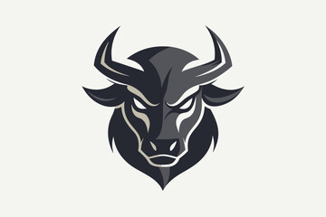 Fototapeta premium Bull head vector tattoo symbol illustration tribal design silhouette logo icon art drawing flame devil mascot skull animal cartoon black cow