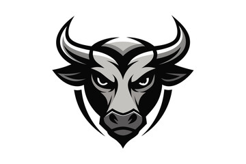 Fototapeta premium Bull and cow head vector illustration isolated on white background