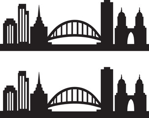 Perth City Skyline Silhouette Vector, City Icon, Logo