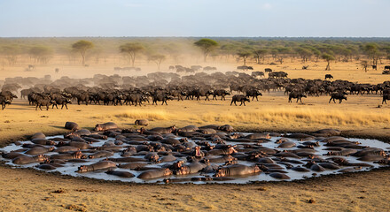 Drone Photography of Katavi Dry Season Concentrations