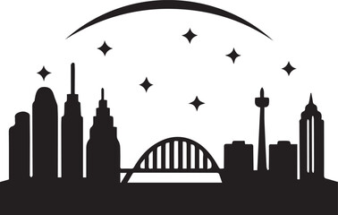 Perth City Skyline Silhouette Vector, City Icon, Logo