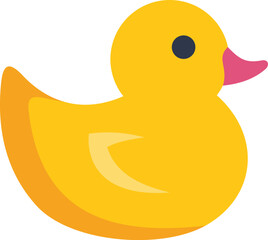Simple vector illustration of a classic yellow rubber duck, perfect for children's projects or bath time themes