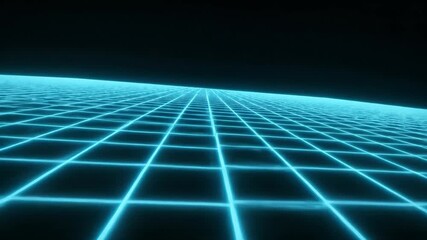 Vibrant neon grid animation offers a cutting-edge, futuristic digital landscape - Powered by Adobe