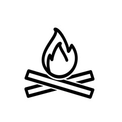 Bonfire icon, campfire vector icon. Vector graphic, not Artificial Intelligence, logo illustration. Replaceable vector design.