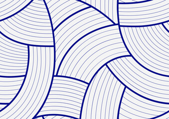 Seamless curved line geometric pattern background for fashion clothing and textile design, modern abstract continuous flow fabric texture, elegant decorative style, not AI-generated