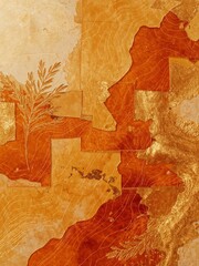 Abstract golden topographical landscape with organic shapes and rich textures