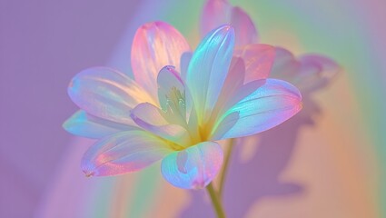 Fototapeta premium A vibrant flower displaying a spectrum of rainbow colors on its petals. 