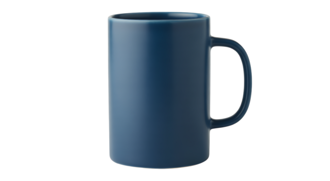Dark blue mug isolated on transparent background