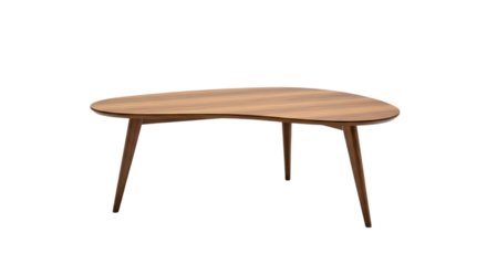 Stylish wooden coffee table isolated on transparent background, perfect for adding a touch of modern elegance to any living room or office space png