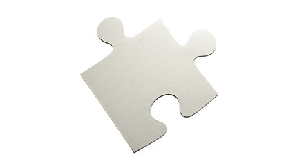 Fototapeta premium A single, white puzzle piece lies on its side, waiting to be connected to the bigger picture isolated on transparent background png