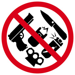 Prohibition Sign no Weapons Please