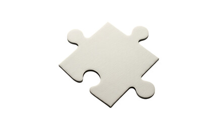 Obraz premium A single white jigsaw puzzle piece isolated on transparent background, symbolizing problemsolving, strategy, and the importance of fitting together png