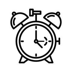 Classic alarm clock icon with bells and hands